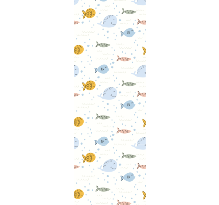 Cartoon multicolor fish modern wallpaper - TenStickers