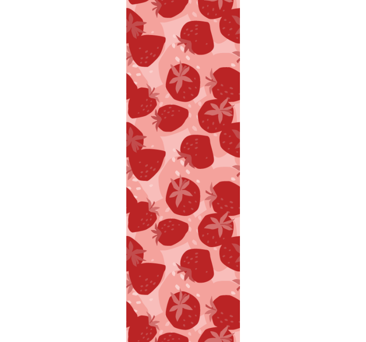 Strawberry Motif flowers wallpaper - TenStickers