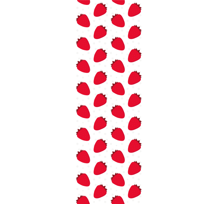 Red strawberry on white Kitchen Wallpaper - TenStickers