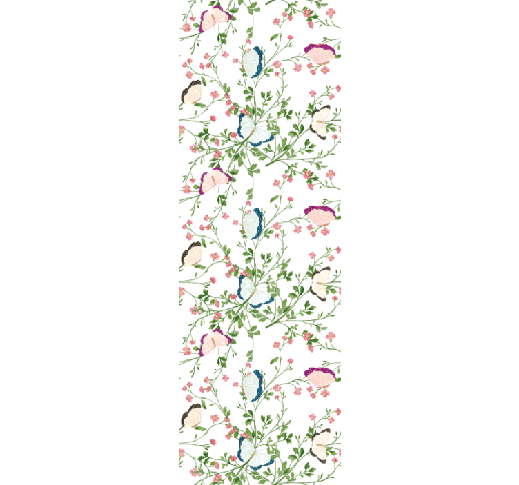 Botanical Butterfly floral wallpaper - TenStickers