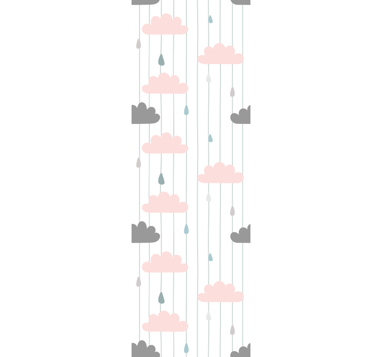 Pink and grey clouds bedroom wallpaper - TenStickers