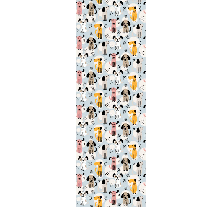 Canine Pattern Play cute dog wallpaper - TenStickers