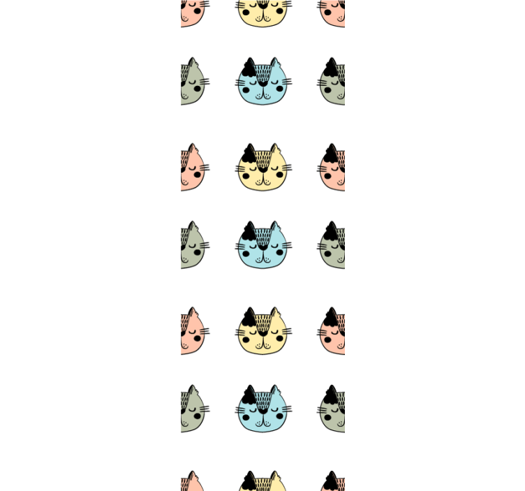 Cartoon Feline Faces cats wallpaper - TenStickers