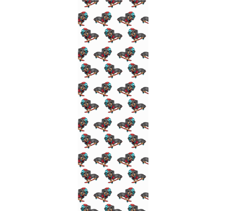 Canine Skateboarding cute dog wallpaper - TenStickers