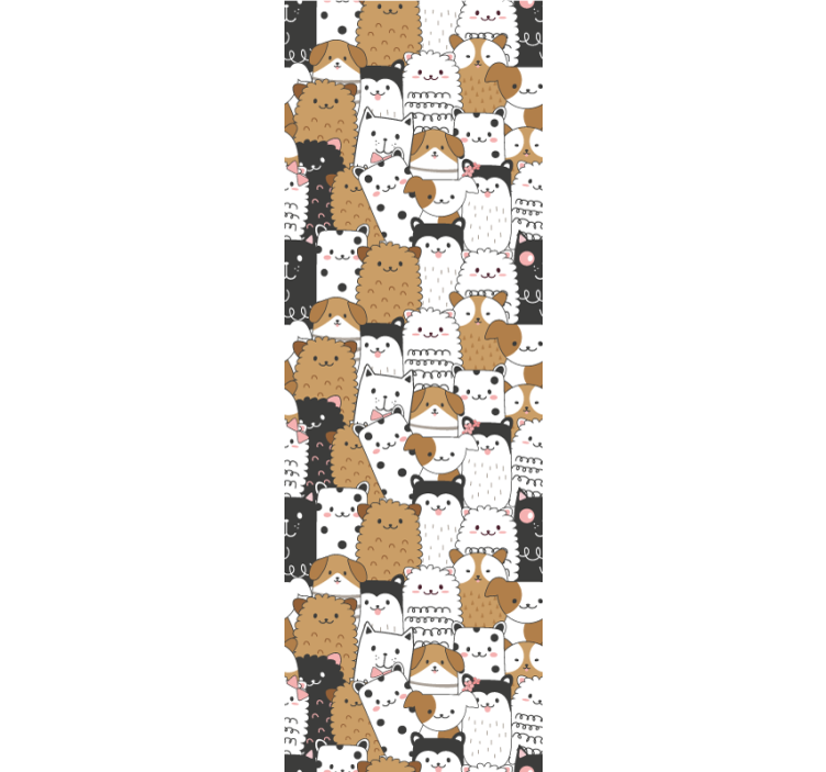 Playful Cat Motif cats wallpaper - TenStickers