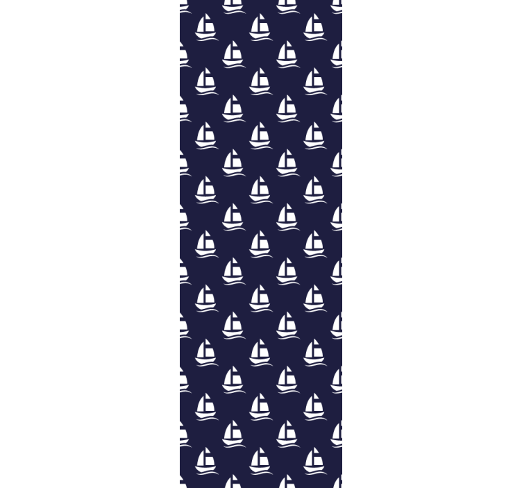 Navy blue nautical pattern wallpaper - TenStickers
