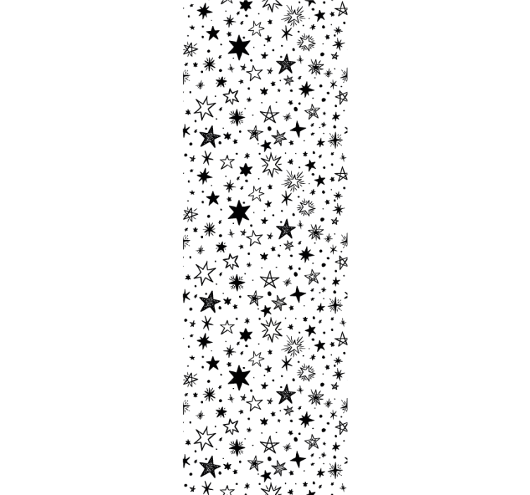 Black star pattern white Star Wallpaper - TenStickers