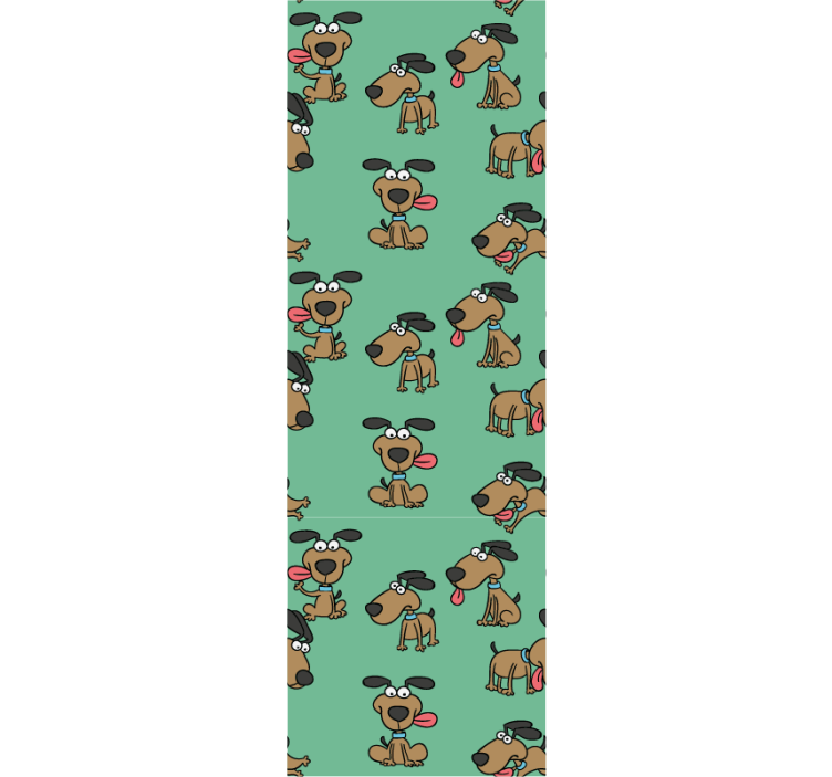 Canine Cartoon Fun cute dog wallpaper - TenStickers