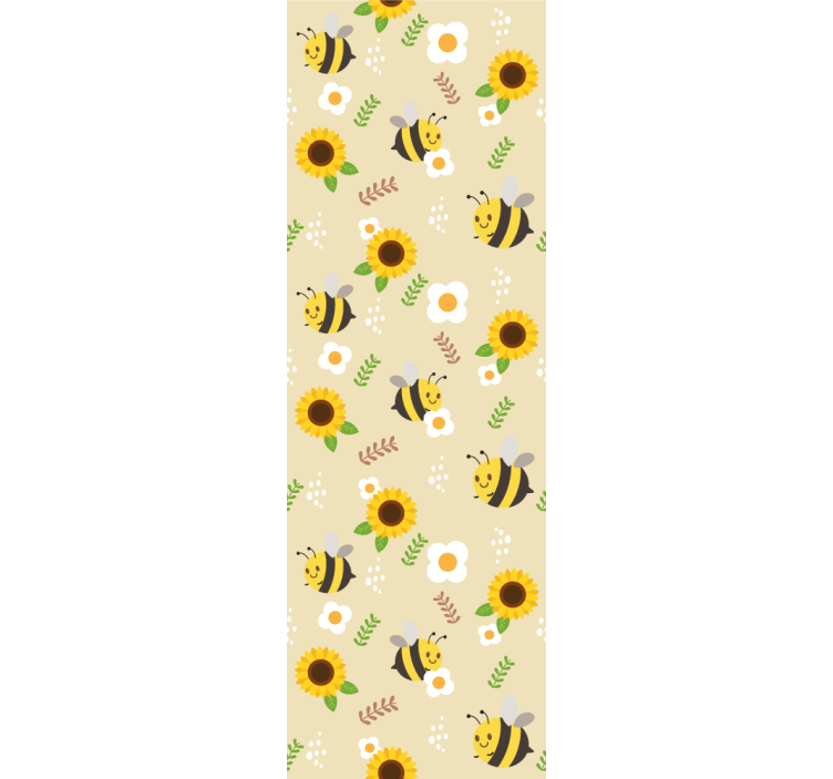 Buzzy Sunflowers animals wallpaper - TenStickers