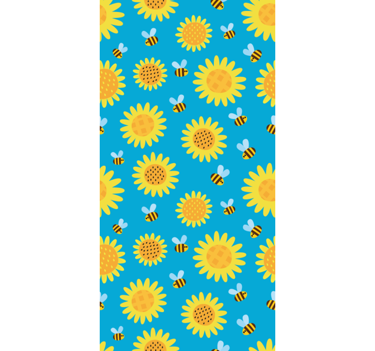 Sunny Floral Pattern flowers wallpaper - TenStickers