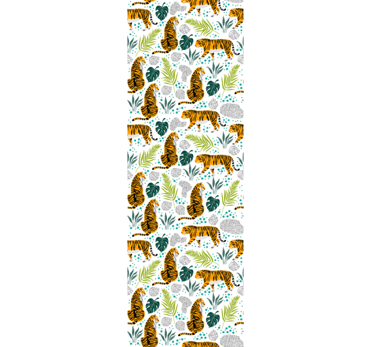 Tigers and Foliage animals wallpaper - TenStickers