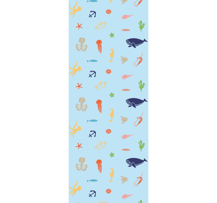 Ocean Fauna Pattern animals wallpaper - TenStickers