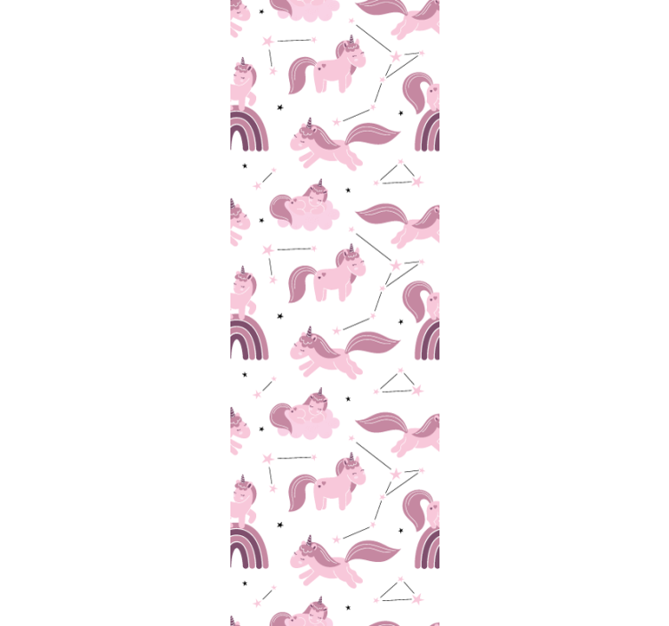 Fantasy Unicorn Pattern wallpaper childrens room - TenStickers