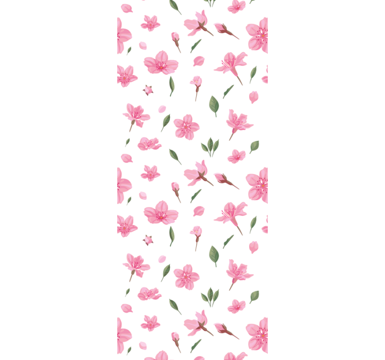 Pink Blossom Pattern flowers wallpaper - TenStickers