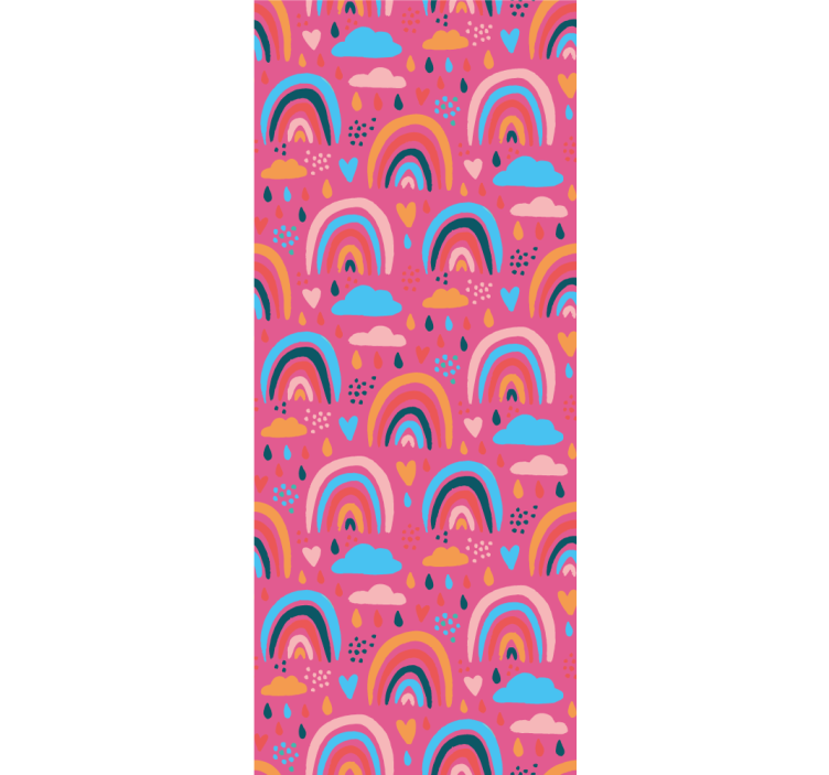 Playful Rainbow Patterns wallpaper childrens room - TenStickers