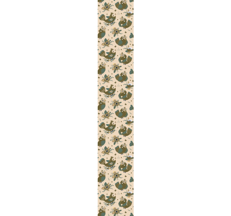 Folksy Avian Design birds in wallpaper - TenStickers
