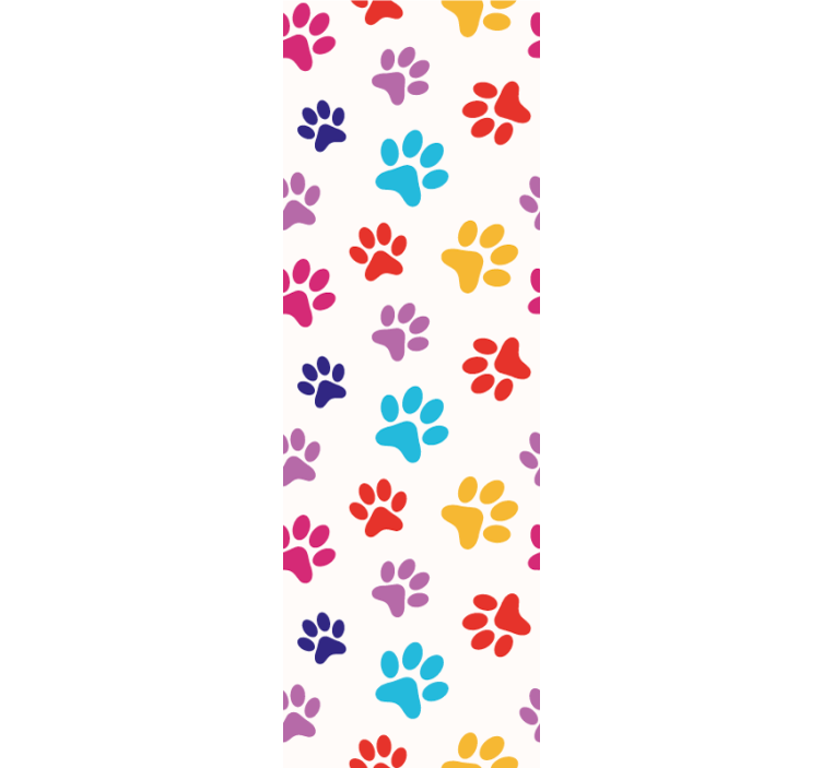 Colourful dog paw print Childrens Wallpaper - TenStickers