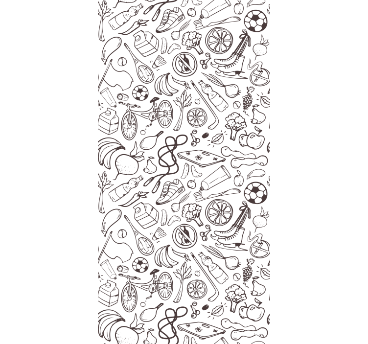 Eclectic Doodle Array art wallpaper - TenStickers