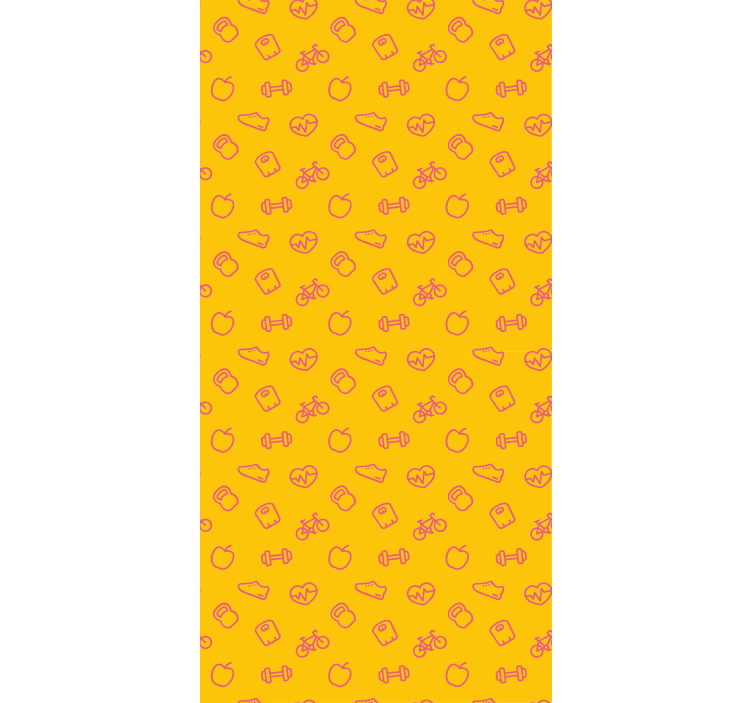 Doodle health and fitness icons wallpaper - TenStickers