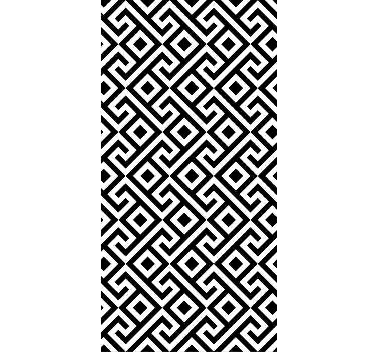 Black and white intricate geometric wallpaper - TenStickers