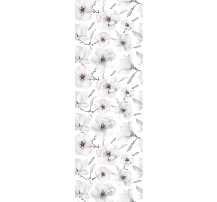 Elegant grey motif flowers wallpaper - TenStickers