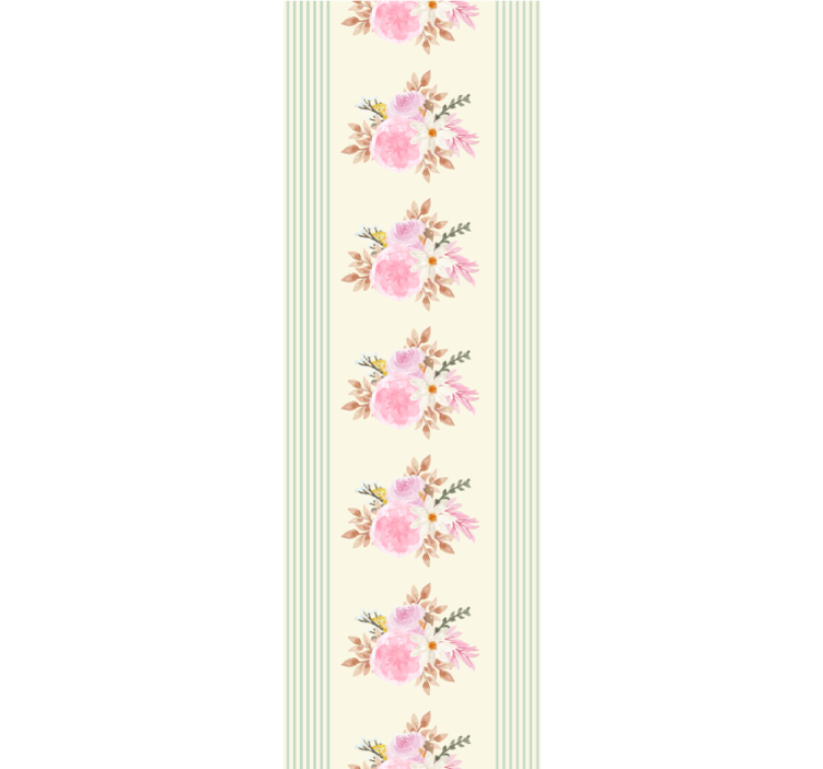 Floral wallpaper floral stripe pattern - TenStickers
