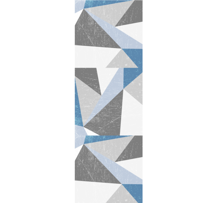 Grey and blue triangle geometric wallpaper - TenStickers
