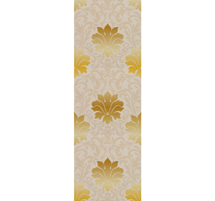 Golden leaf pattern floral wallpaper - TenStickers