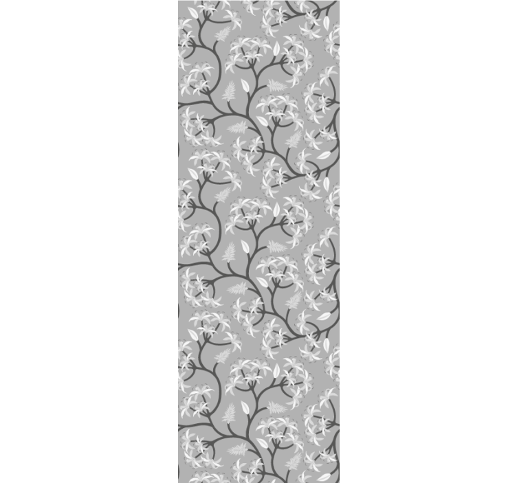 Gray branch pattern flowers wallpaper - TenStickers