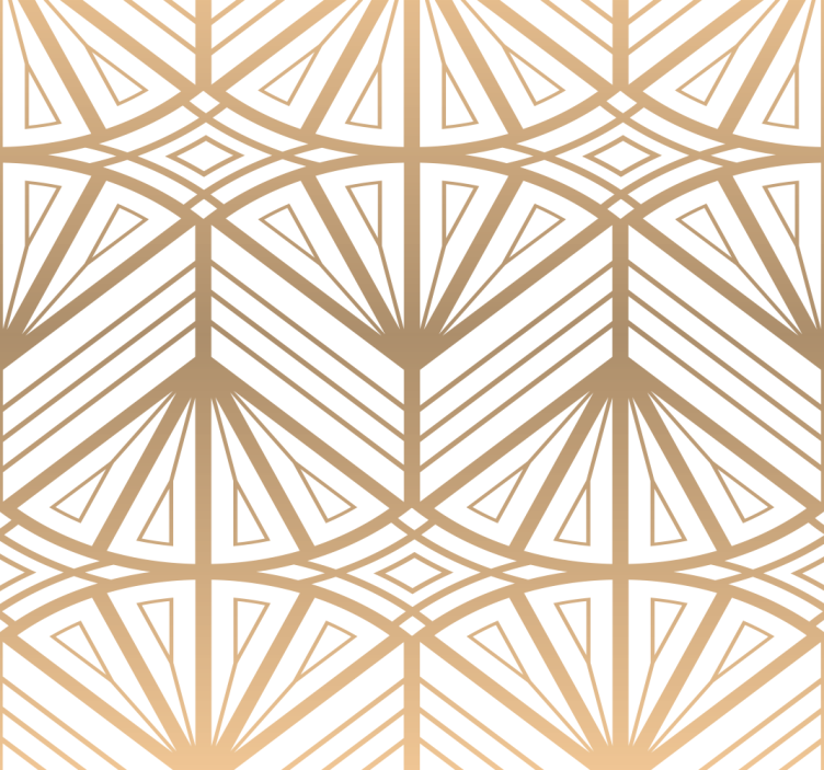 Golden geometric pattern contemporary wallpaper - TenStickers