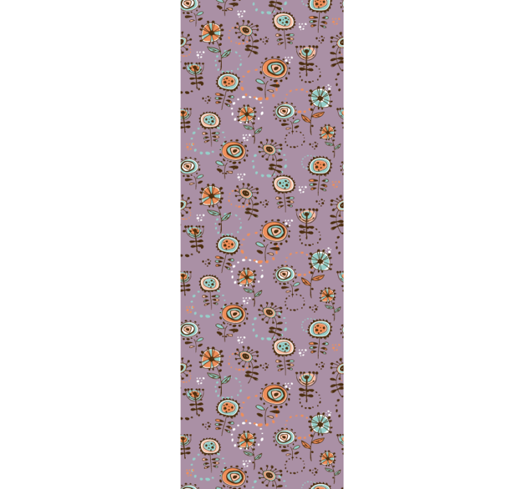 Swedish pink floral pattern children wallpaper - TenStickers