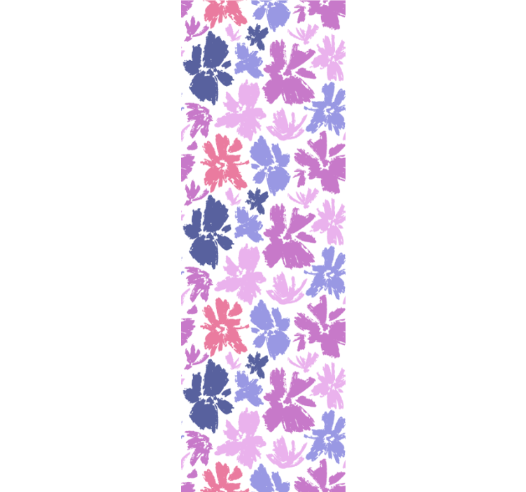 Purple floral display wallpaper for dining area - TenStickers