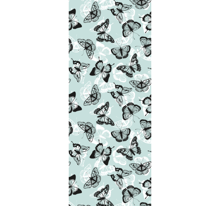 Black and white in motion butterflies wallpaper - TenStickers