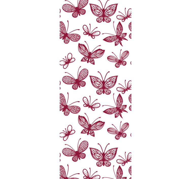 Pink flying pattern butterflies wallpaper - TenStickers