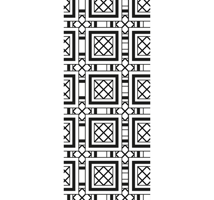 Black and white classic pattern tile effect wallpaper - TenStickers