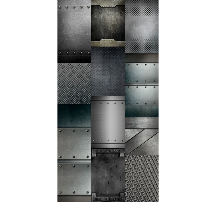 Black metal design wallpaper industrial - TenStickers