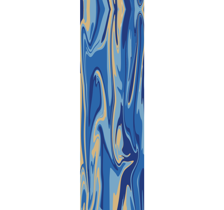 Fluid Blue Waves wallpaper geometric - TenStickers