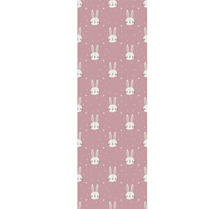 Cute Rabbit Faces nursery room wallpaper - TenStickers