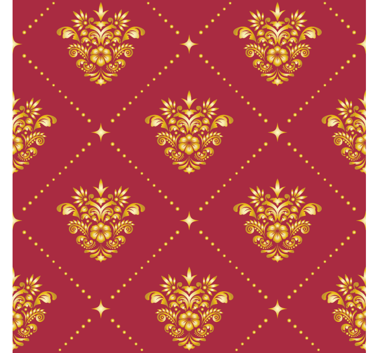 golden damask pattern Baroque wallpaper - TenStickers