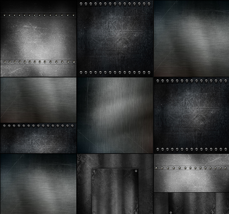 Metallic Panel Design metal effect wallpaper - TenStickers