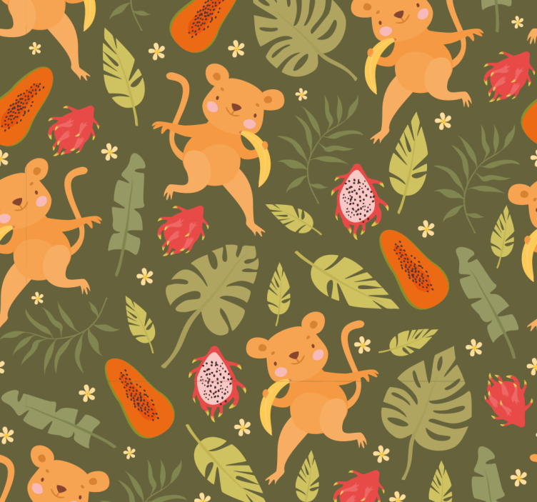 Playful Feline Motif cats wallpaper - TenStickers