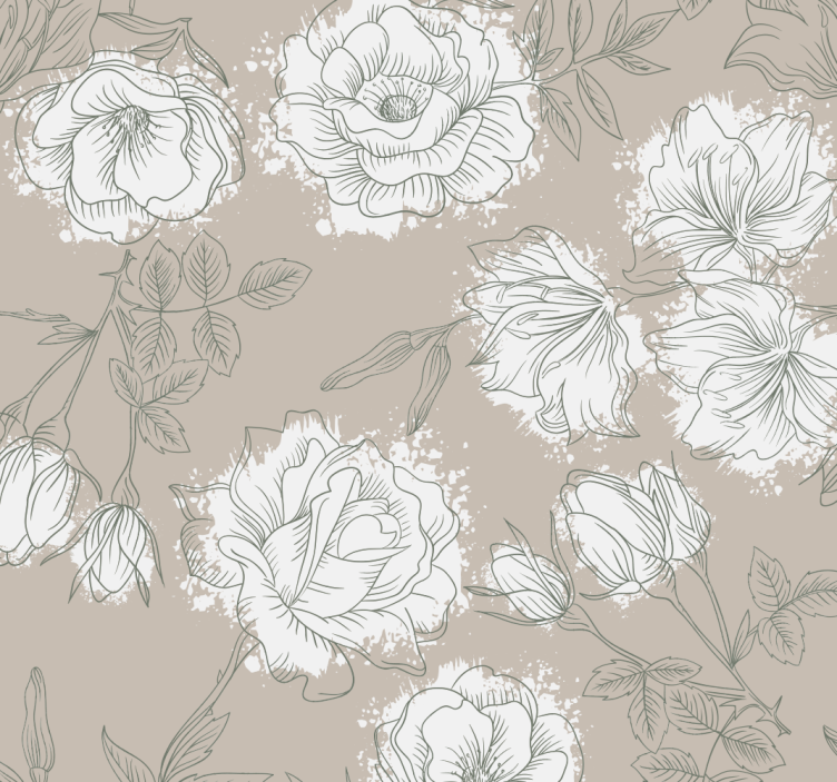 Elegant Floral Pattern flowers wallpaper - TenStickers