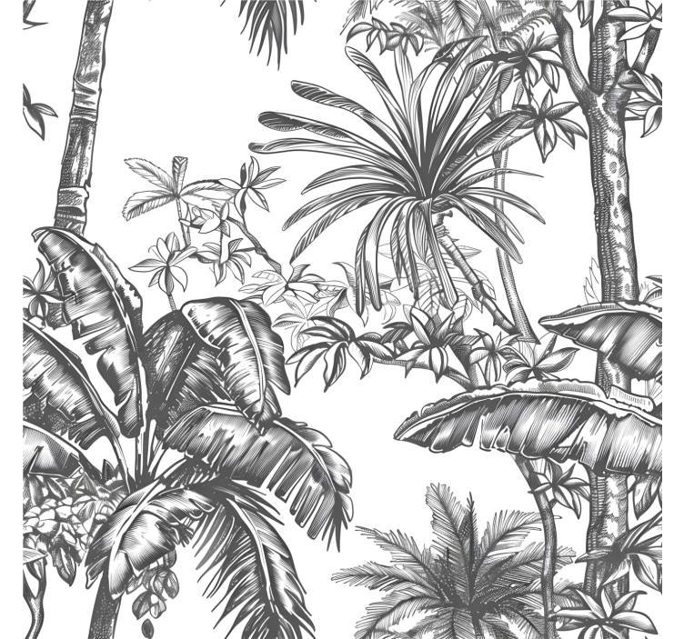 Gray rainforest pattern headboard wallpaper - TenStickers