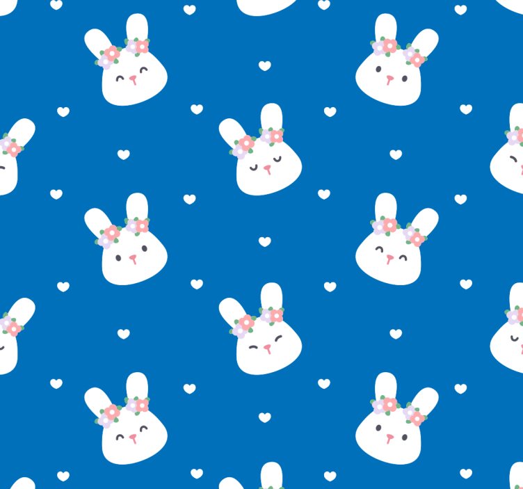 Bunny Pattern animals wallpaper - TenStickers
