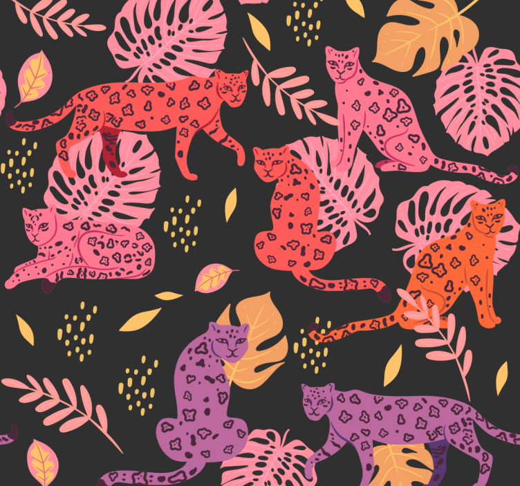Tropical Fauna Motif animals wallpaper - TenStickers