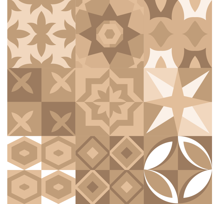 Portuguese beige tiles tile effect wallpaper - TenStickers