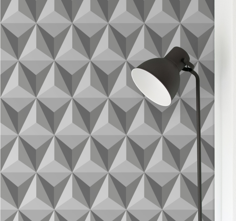 3D Pyramid Pattern wallpaper geometric - TenStickers