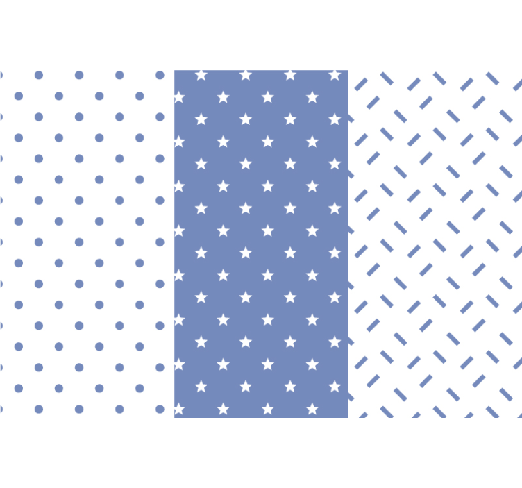 Blue stars children's bedroom Wallpaper - TenStickers