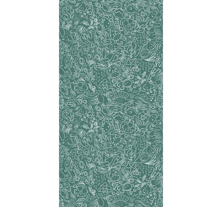 Green marine life animal wallpaper - TenStickers
