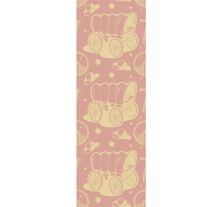 Cowboy and wagons wallpaper childrens room - TenStickers